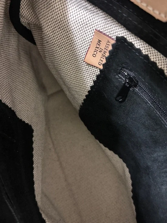 VTG 90s Dooney & Bourke Black Suede Leather Tote Bag Y2K Shoulder Purse - Picture 6 of 9